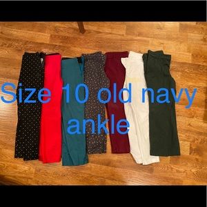 Large bundle Old Navy size 10 ankle pants